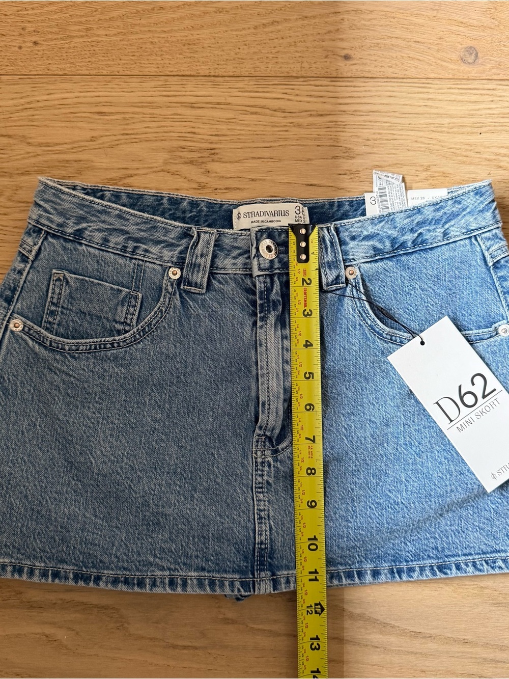 Stradivarius Light Blue Denim Mini Skirt Size 6 Y2K